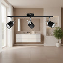 Faretti orientabili da bagno, cucina e soggiorno, lampada nera a 3 luci design moderno e minimal