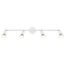 Lampada con 4 faretti orientabili bianco opaco per dirigere la luce in cucina corridoio ingresso o zona studio