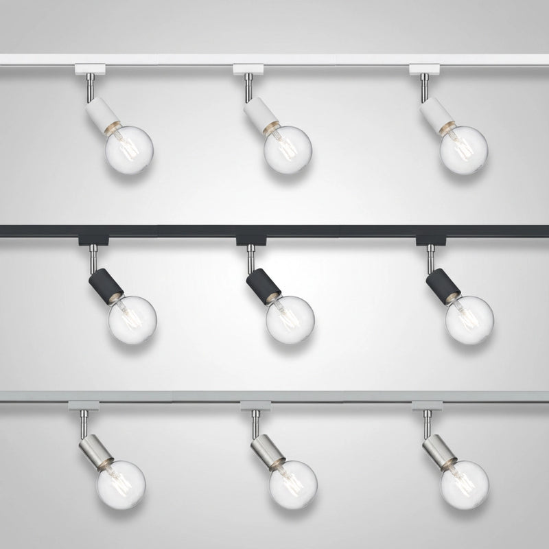 Faretti orientabili moderni Diallo per installazione su sistema illuminazione a binario Duoline