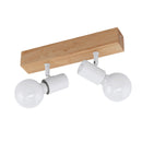 faretto 2 luci orientabile scandinavo legno e metallo bianco e27 fsc 30 cm