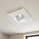 Faretto da incasso in gesso quadrato con profilo decorativo a rilievo e portalampada GU10 per soffitti in cartongesso