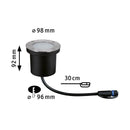 Faretto da incasso esterno diametro 98 mm con foro montaggio 96 mm per camminamenti e terrazzi