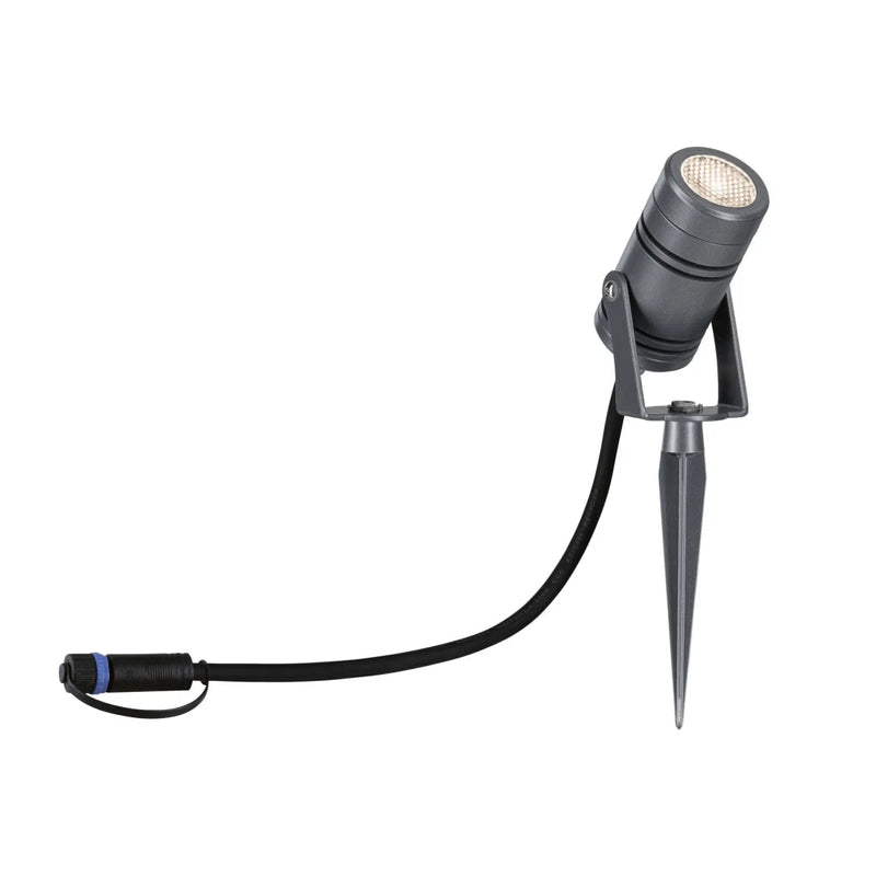 faretto da giardino Radon Plug and Shine IP65 11W 3000K 600 lumen grigio orientabile per esterno