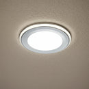 Faretto da incasso Aura cromato Ø8 cm con ghiera tonda opaca per cartongesso e controsoffitti moderni