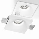Faretto in gesso bianco verniciabile da incasso per controsoffitto con fissaggi laterali metallici