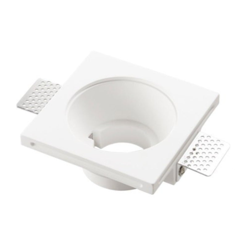 Faretto da incasso quadrato in gesso verniciabile 12x12 cm con portalampada GU10 incluso