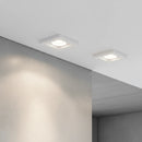 Faretto quadrato in gesso da incasso con cornice a vista verniciabile per soffitti moderni