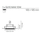 Faretto quadrato da incasso in gesso verniciabile per soffitto moderno con effetto pulito e personalizzabile