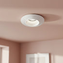 Faretto da incasso in gesso tondo con portalampada GU10 incluso e rilievo decorativo visibile