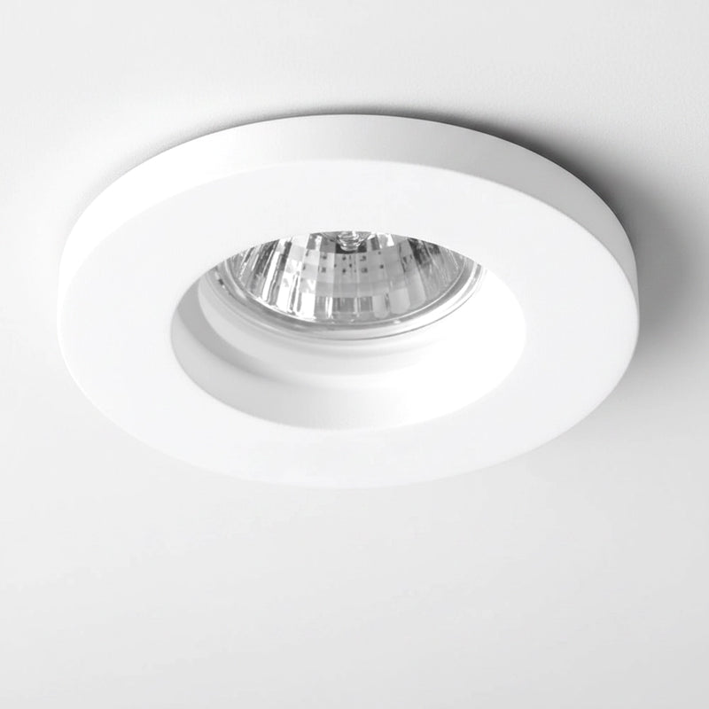 Faretto da incasso tondo in gesso  con portalampada GU10 incluso per controsoffitti in cartongesso