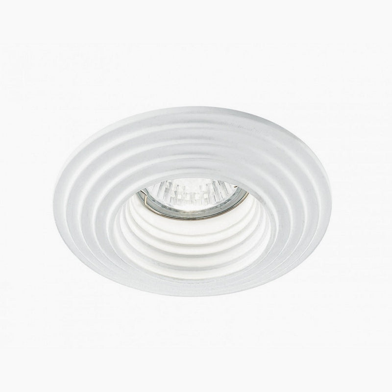 Faretto da incasso tondo in gesso verniciabile con anelli concentrici effetto 3D per cartongesso