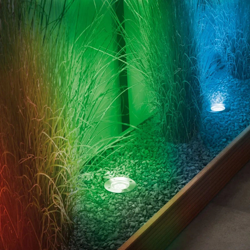 Faretto LED RGBW 3,6W con luce colorata e bianco regolabile 3000K 6500K per vialetti esterni