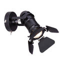 faretto moderno orientabile Egon in metallo nero con interruttore