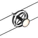 sistema su cavo 5 metri con 10 metri di cavo trasformatore incluso e montaggio parete soffitto con configurazione dritta inclinata o angolata