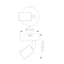 Dimensioni del faretto Matrix in metallo rosa pesca satinato con lampadina GU10