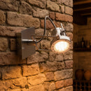 faretto spot orientabile da parete in metallo acciaio satinato con lampadina led gu10