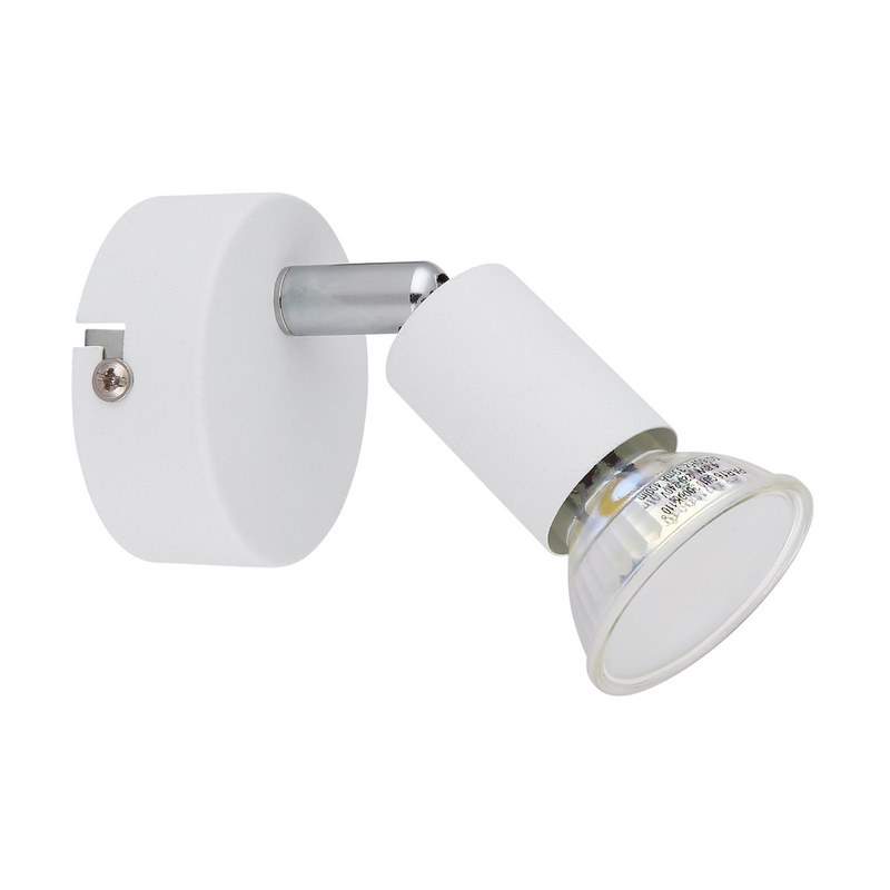 Faretto da parete Matrix bianco opaco a 1 luce in metallo con design rotondo minimal per ambienti interni moderni