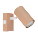 Faretto singolo orientabile Robby rosa con spot tubolare moderno e interruttore ON OFF sulla base