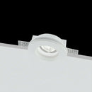Faretto tondo da incasso in gesso bianco per cartongesso con struttura stuccabile e verniciabile