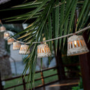 ghirlanda luminosa solare aurora 8 metri ip44 vintage con corda in juta
