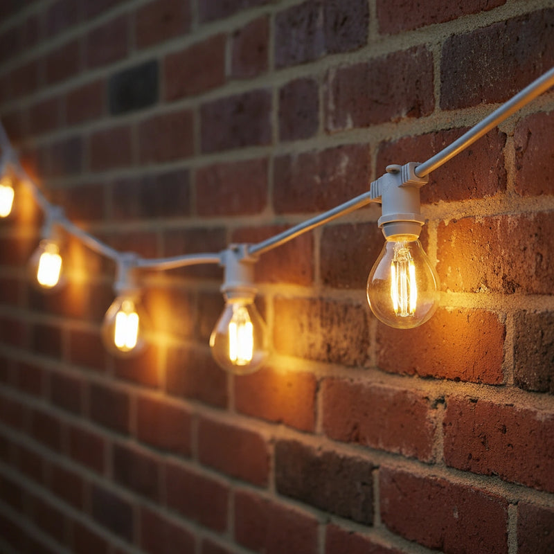 ghirlanda luminosa da esterno bianca 5 m con 10 portalampade e14