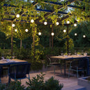 ghirlanda luminosa solare Taina 5,8 metri IP67 con 6 palline LED nere luce calda 3000K