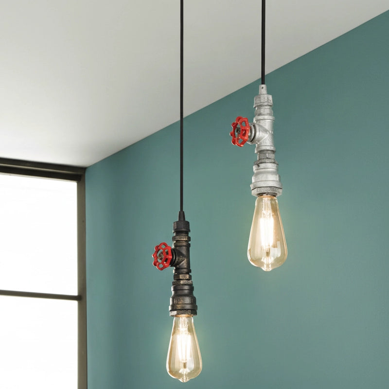 lampadario amarcord a sospensione industriale in metallo ruggine o zinco effetto acciaio antico
