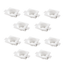 Kit 10 faretti da incasso quadrati in gesso verniciabile con lampadine GU10 incluse per cartongesso