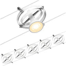 tesata su cavo cardan basic set bianco opaco con 5 faretti orientabili attacco gu5,3 12v lampadine non incluse kit completo 10m