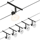 sistema a cavi sheela set 5 faretti orientabili nero gu5 3 12v