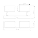 Dimensioni della barra 2 faretti rosa Robby Globo Lighting