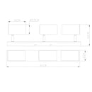Dimensioni della lampada a 3 faretti rosa Robby Globo Lighting