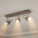 barra faretti led technical 3 luci orientabili in metallo acciaio satinato