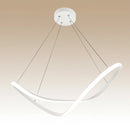 lampadario moderno serie forever con linee curve bianche per soggiorno e cucina