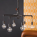 lampadario amarcord a 6 luci orientabili per tavolo da pranzo e open space