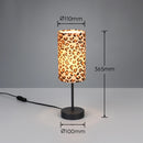 Dimensioni della lampada da appoggio Pardina con paralume leopardato diametro 11 cm