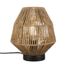 Lampada da tavolo boho MIKI by Trio Lighting  con intreccio effetto rattan e interruttore a filo