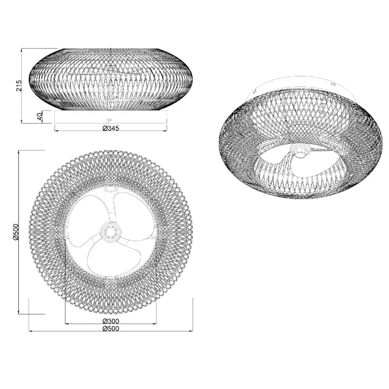Lillesand R67302126 | Plafoniere con Ventilatore | Stile Boho | Trio Lighting
