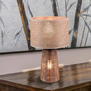 Lampada boho chic Straw in rattan intrecciato e rafia chiara