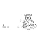 Dimensioni della lampada per cameretta a forma di orso con cuore rosso