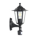 applique da esterno con sensore lanterna nera in alluminio ip44 e27