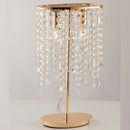 lampada da tavolo breeze classica 2 luci in metallo oro lucido con cristalli k9
