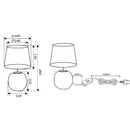 Lampada da comodino Sophia in ceramica dorata e tessuto nero