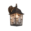 lampada da esterno lanterna quadrata discendente nero oro IP44