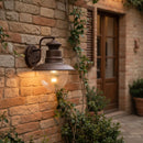 lampada da esterno a parete color ruggine stile rustico per giardini e terrazzi