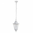 lampadario da esterno ip44 con lanterna esagonale bianca e lampadina e27 non inclusa
