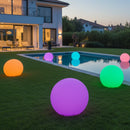 sfera luminosa galleggiante IP68 in policarbonato bianco diametro 40 cm per piscina e giardino

