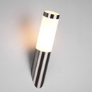 applique tubolare acciaio inox satinato con diffusore bianco