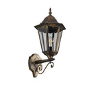 Lampada da parete esterno classica in alluminio nero antichizzato oro IP44