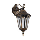 Lampada da parete esterno Brianza nera oro alluminio e vetro trasparente IP44